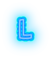 bleu néon alphabet des lettres png