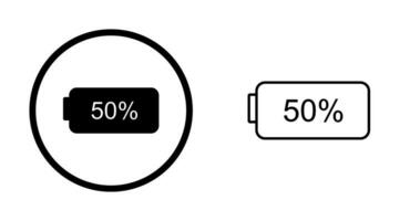 Unique Half Battery Vector Icon