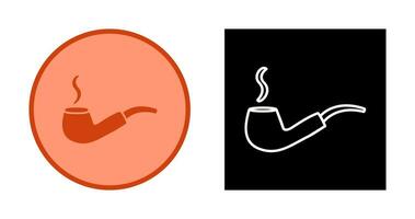 Unique Lit Smoking Pipe Vector Icon