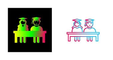 Unique Students Sitting Vector Icon