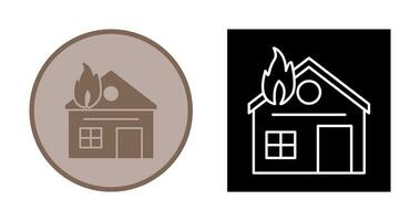 Unique House on Fire Vector Icon