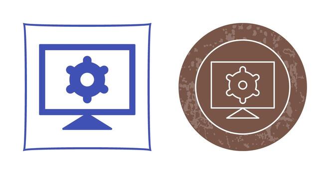 icono de vector de configuración de computadora