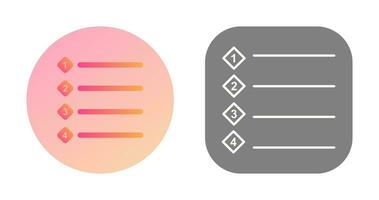 Unique Numbered list Vector Icon