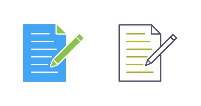 icono de vector de documento de edición único