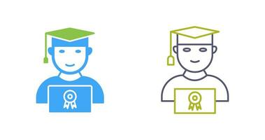 Unique Student Holding Degree Vector Icon