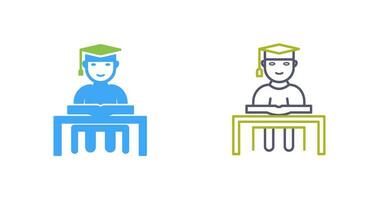 Unique Studying on Desk Vector Icon