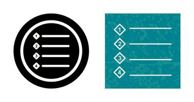 Unique Numbered list Vector Icon
