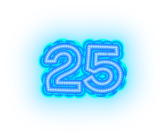 azul neón número 25 png