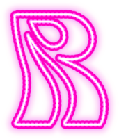 rose néon des lettres logo r png