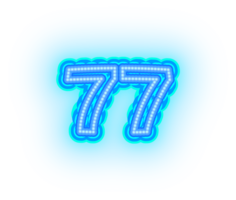 Blue Neon Numbers and Symbols png