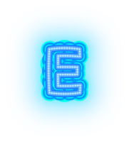 bleu néon alphabet des lettres png