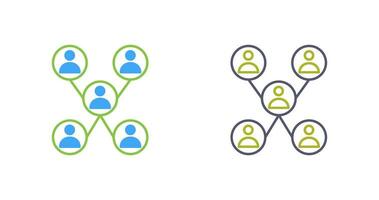 Unique Company Network Vector Icon