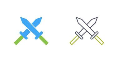 Unique Two Swords Vector Icon