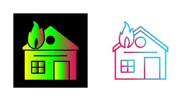 Unique House on Fire Vector Icon