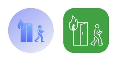 Unique Running from Fire Vector Icon