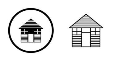 Wood Cabin Vector Icon