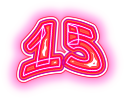 rosa neon numero 15 png