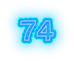 blauw neon getallen en symbolen png