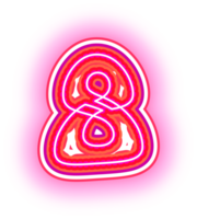 roze neon brieven logo aantal 8 png