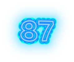 Blue Neon Numbers and Symbols png