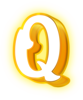 oro neón letras q logo png