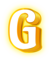 guld neon brev g logotyp png