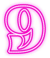 roze neon aantal 9 png