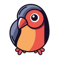 Cute cartoon parrot isolated on white background. Vector illustration.