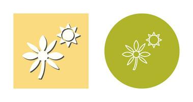 flor en icono de vector de luz solar