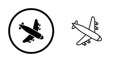 icono de vector de avión de aterrizaje