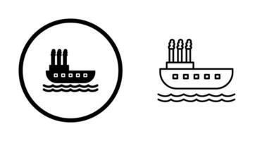 icono de vector de barco de vapor