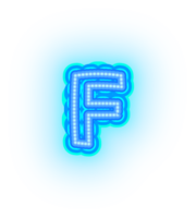blauw neon alfabet brieven png