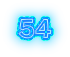 Blue Neon Numbers and Symbols png