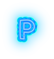 blu neon alfabeto lettere png