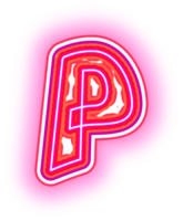 rose néon des lettres logo p png