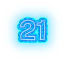 Blue Neon Numbers and Symbols png