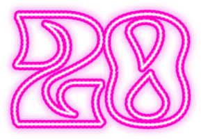 Pink Neon Number 20 png