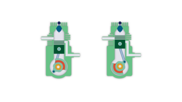 dos carrera ciclo interno combustión motor, de dos tiempos motor principio, dos carrera motor es un tipo de interno combustión motor ese completa un poder ciclo, vehículo mecánica dinámica física png