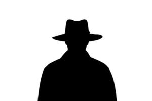 Black silhouette of an unknown person on a white background. AI generative photo