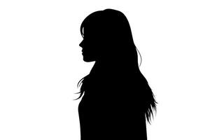 Black silhouette of an unknown person on a white background. AI generative photo