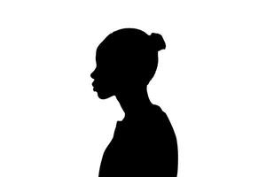 Black silhouette of an unknown person on a white background. AI generative photo