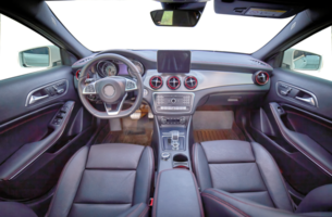 Inside moden car background, luxury car interior elements wallpaper. Black leather car interior png