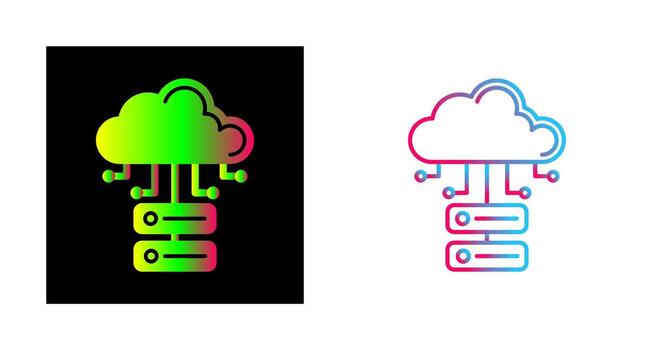 icono de vector de base de datos en la nube