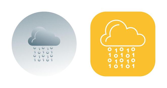 icono de vector de codificación de nube