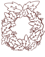 Christmas wreaths New Year's festive wreaths outline png