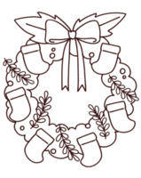 Christmas wreaths outline New Year's festive wreaths png