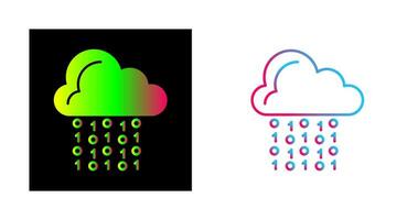 icono de vector de codificación de nube