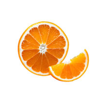 Orange cut in halves isolated transparent background. ai generative png