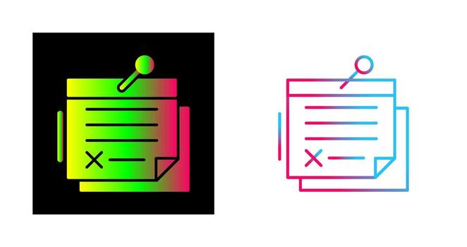 nota, vector, icono vector