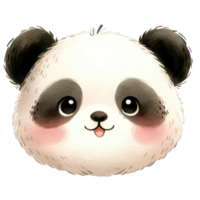 Aquarell Kopf von Panda ai generativ png